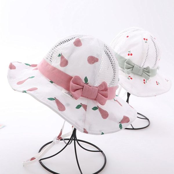

caps & hats summer sun hat lovely cartoon baby breathable mesh beach bucket cap children protection fisherman for little kids, Yellow