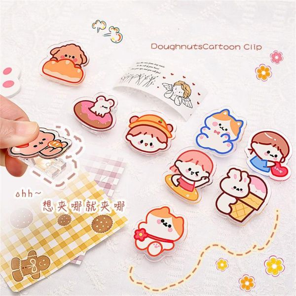 Segnalibro 1PC Kawaii Acrilico Graffetta Decorativa Raccoglitore Clip Memo Cancelleria per Ufficio Scuola