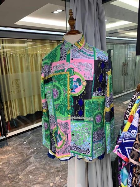 

men's casual shirts zk527 fashion 2021 runway luxury european design party style clothing, White;black