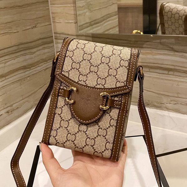 

women shoulder bags mobile phone bag genuine leather purse hasp letter hardware decoration smooth surface ing