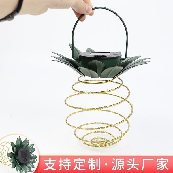 

solar energy iron pineapple led copper wire string outdoor landscape decorative lamp
