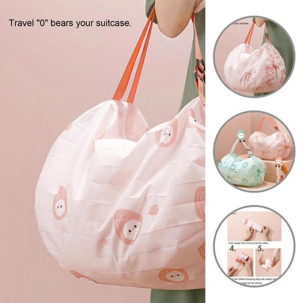 

storage bags wear-resistant cartoon print large capacity foldable bag for daily use