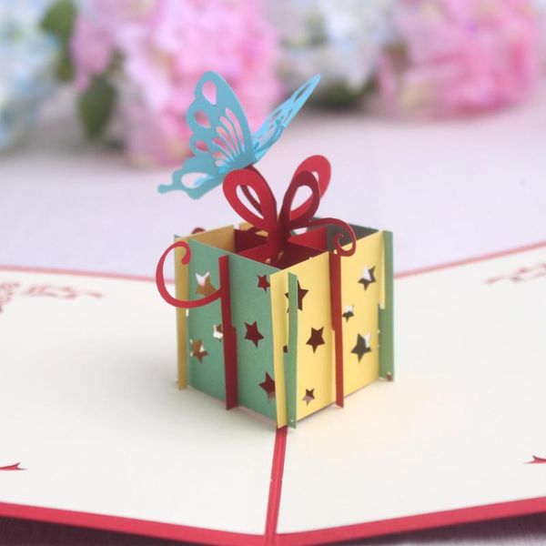 

greeting cards gift box 3d -up birthday with envelope sticker laser cut invitation card postcards