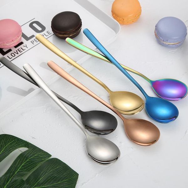 

spoons korean spoon meal silver gold copper black rainbow color 304 stainless steel dinner wholesale sn3725