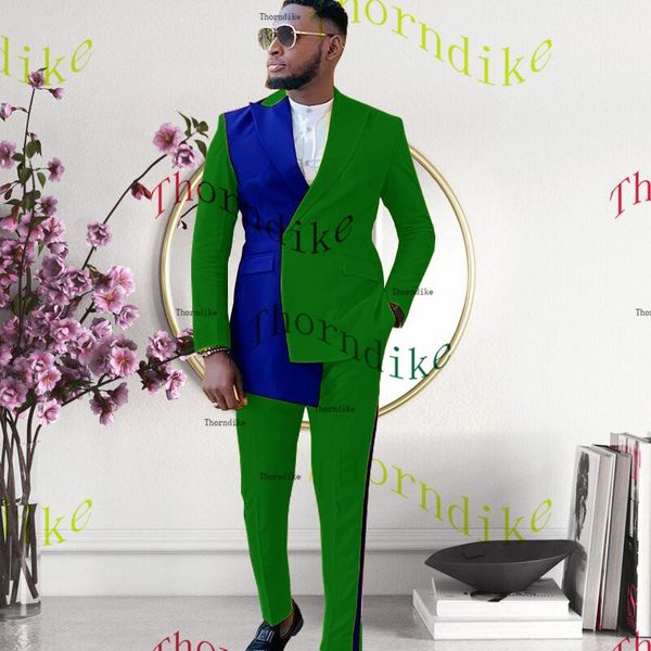 

men's suits & blazers thorndike fashion green suit men 2 piece slim fit wedding groom tuxedo dinner double breasted blazer pants set, White;black