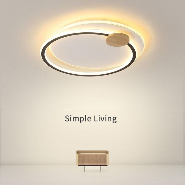 

ceiling lights modern led wood for living room bedroom luminaire plafonnier lustre avize lamp with remote dim