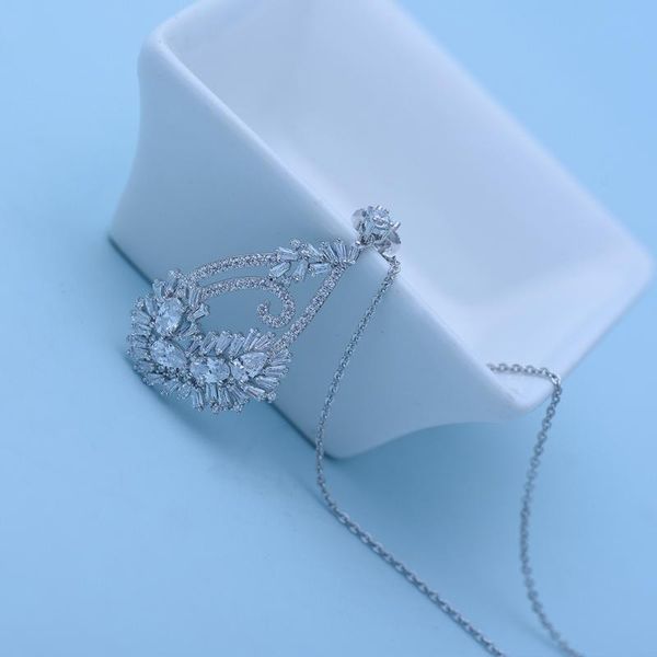 

pendant necklaces bilincolor fashion cubic zirconia charm women necklace, Silver