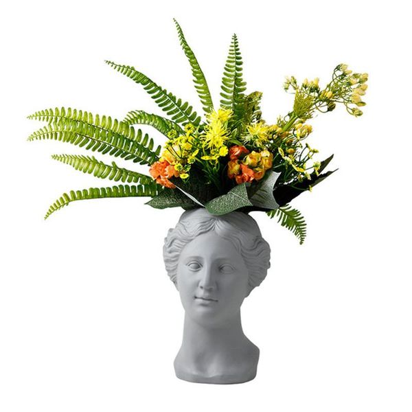 

vases creative portrait art vase classic head flower ceramic pot greek goddess statues crafts home decoration r1957