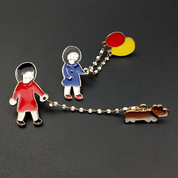 

pins, brooches fashion cute kid enamel cartoon pins badges bags metal pin gifts for friend jewelry chain brooch diy clothes backpack, Gray