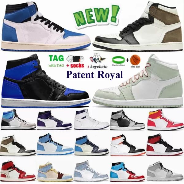 

1s university blue unc mens women basketball shoes jumpman 1 high low og dark mocha pollen twist trainers hyper patent royal seafoam sport s