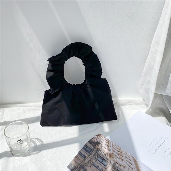 

evening bags ins korean handbags 2021 summer fashion niche ruffle canvas bag cute fold handbag solid women hand