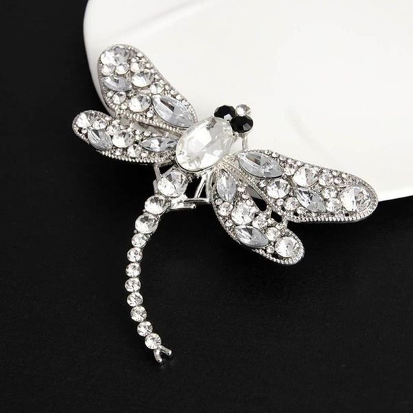 

pins, brooches fashion crystal dragonfly for women 2021 vintage men insect animal brooch pins brochase jewelry drop, Gray