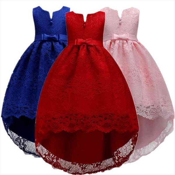 

girls bridesmaid for kids girl dresses wedding party gown flower elegant princess trailing pageant formal, Red;yellow