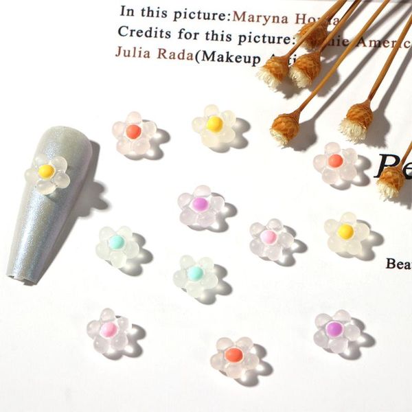 

nail art decorations 10pcs small flower charm exquisite color resin petal jewelry manicure accessories 3d decoration, Silver;gold