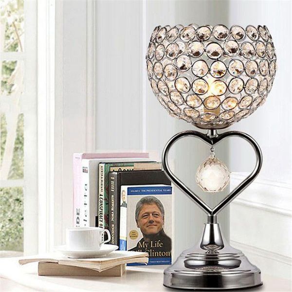 

beiaidi heart shape crystal table lamp romantic warm desk table night light bedroom bedside dressing office reading light