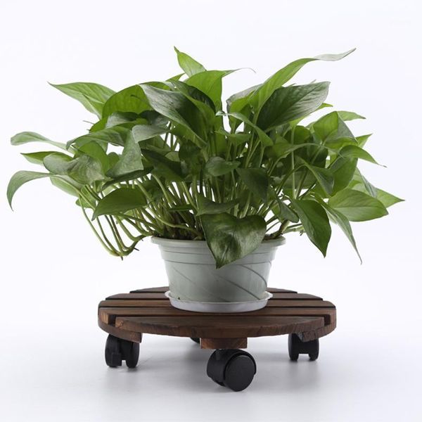 Plantadores Pots Potted Plant Stand Caddy Dolly Flor Flor Pot Play Bandeja Com Rodas Fecháveis