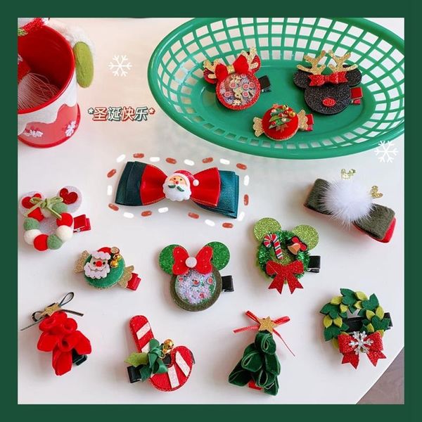 

hair accessories cute cartoon christmas tree garland bow clips girls crown for handmade boutique hairgrips baby, Slivery;white