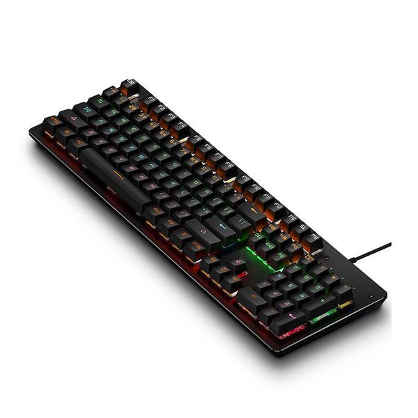 

keyboards k880 wired mechanical keyboard 104-key pc gaming green axis rgb rainbow color backlit for win xp/7/8/10 mac 10.2