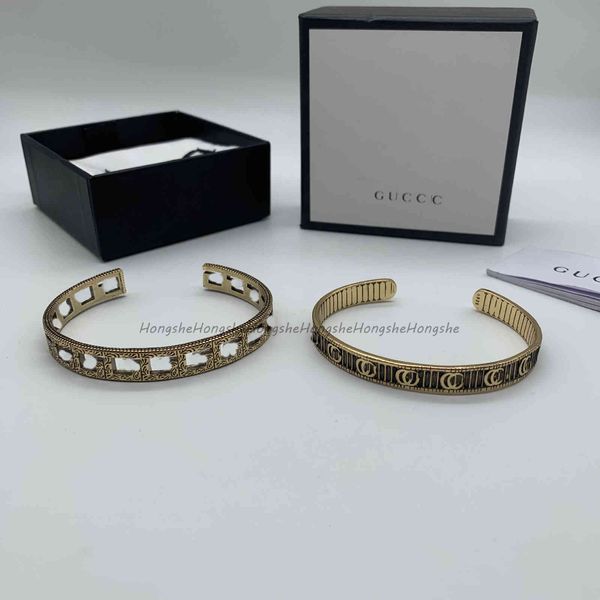

2021 double-g bracelet simple fashion gujia gjia hollow pattern, Golden;silver