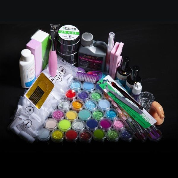 

nail art kits acrylic kit colors glitter powder and monomer liquid set tips system