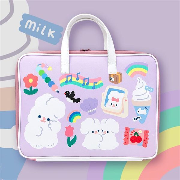 

korean sleeve case for 11 cosmetic bags 12 13 inch ins cartoon bear unicorn rabbit lapnotebook macbook air ipad