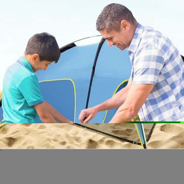 

tents and shelters portable beach tent waterproof sun shelter with storage bag hollow sides design lightweight easy to install als88