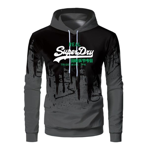 

men's hoodies & sweatshirts fashion hoody men splash ink male clothing hip hop sportswear printed plus fleece warm pullover s-3xl, Black