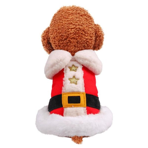 

santa pet costume clothes for small dogs winter warm christmas star festive cotton coat jackets puppy outfit dress up costume oz