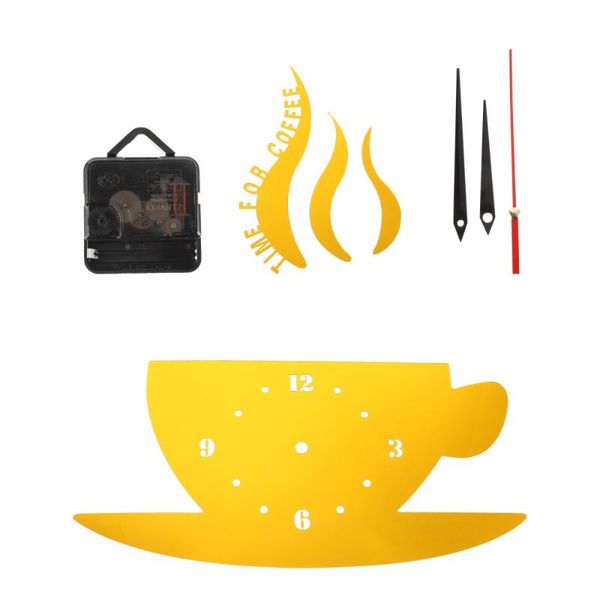

wall clocks 1pc hanging clock home simple coffee cup artistic sticker