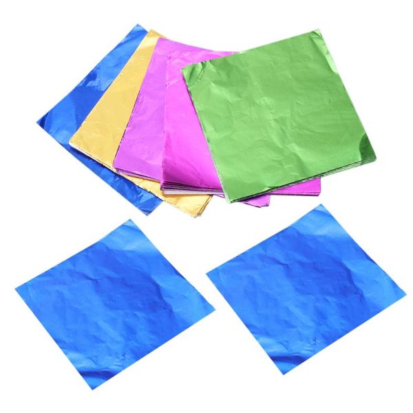 

gift wrap 5 packs -grade aluminium foil paper smooth surface wrapping for packaging chocolate candy bath bombs package (8x8