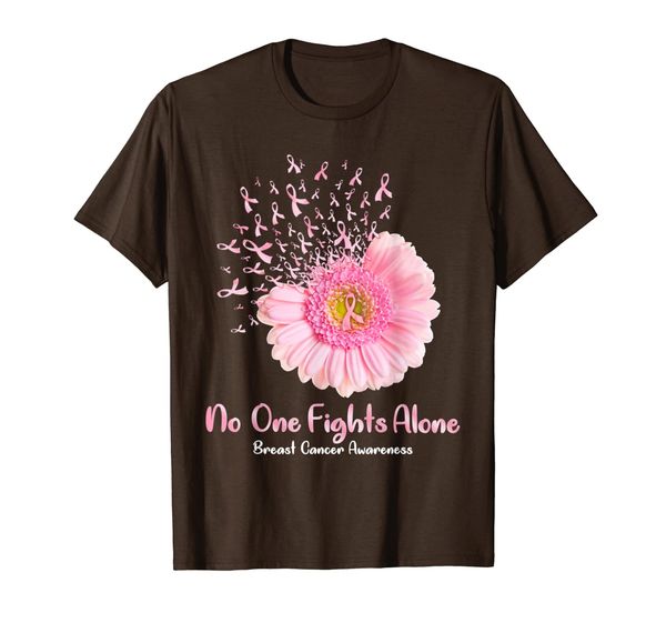 

Breast Cancer Awareness No One Fights Alone Flower T-Shirt, Mainly pictures
