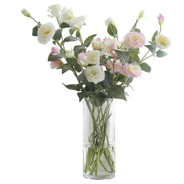 

decorative flowers & wreaths eustoma fake artificial bouquet arrangement tea table wedding bride beautiful aesthetic living room decor diy f
