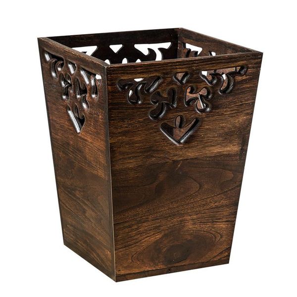 

waste bins h1 chinese creative trash can bathroom large vintage wooden paper basket living room kitchen tea household solid wood