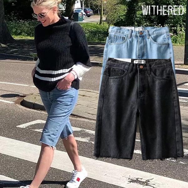 

women's shorts dave&di fashion blogger kendall jenner denim women high street vintage washed burrs short feminino plus size, White;black