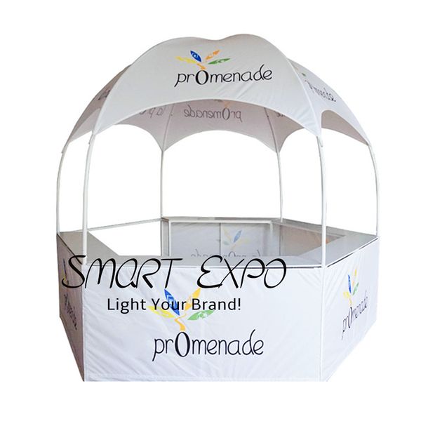 

10x10ft hexagonal folding tent advertising display with custom full color printing graphics