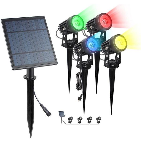 

solled solar powered led lawn light waterproof outdoor landscape patio garden lawn solar spotlight lamp