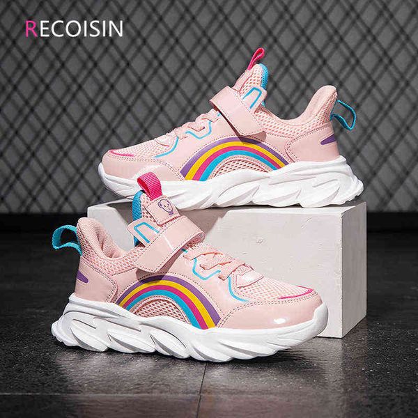 

2021 fashion running sneakers kids shoes girls breathable mesh sneaker girls tenis infantil children shoes chaussure enfant g1210, Black;red