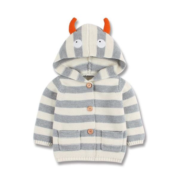 

cardigan baby sweaters born boys girls knitted jackets coats autumn winter warm toddler kids hooded knitwear button up, Blue