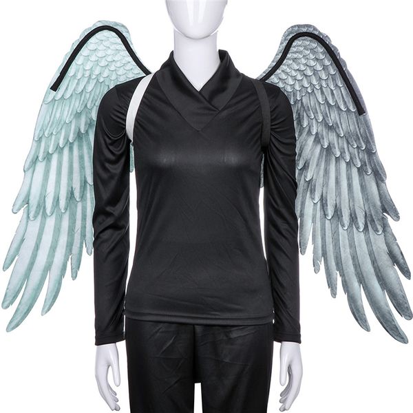 

mascot doll costume fashion halloween costumes angel wing black white costume party carnival christmas festival for women men adult, Red;yellow