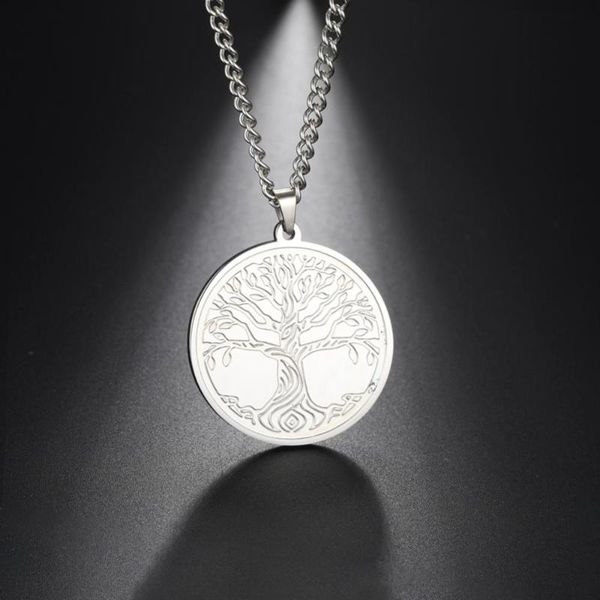 

pendant necklaces skyrim tree of life viking necklace stainless steel silver color talisman amulet long chain vintage jewelry for men