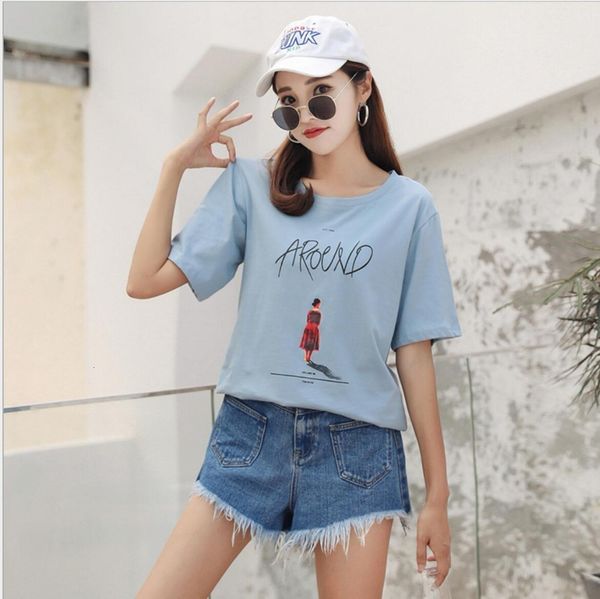 

2021 new summer fashion women short sleeve t shirt hip hop female j cvxr, White