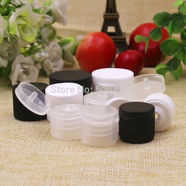 

storage bottles & jars 18/20/24r pp flip cap plastic screw cover lid for cosmetic liquid refillable bottle container 3 colours