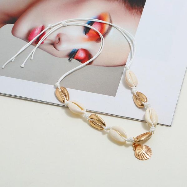 

link, chain fashion bracelet ladies shell summer beach necklace seashell necklaces jewelry for women and girls, Black
