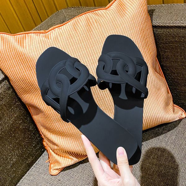 

pig nose slippers female aloha summer vacation wear flat bottom sandals beach flat heel sandals h slippers ysj, Black