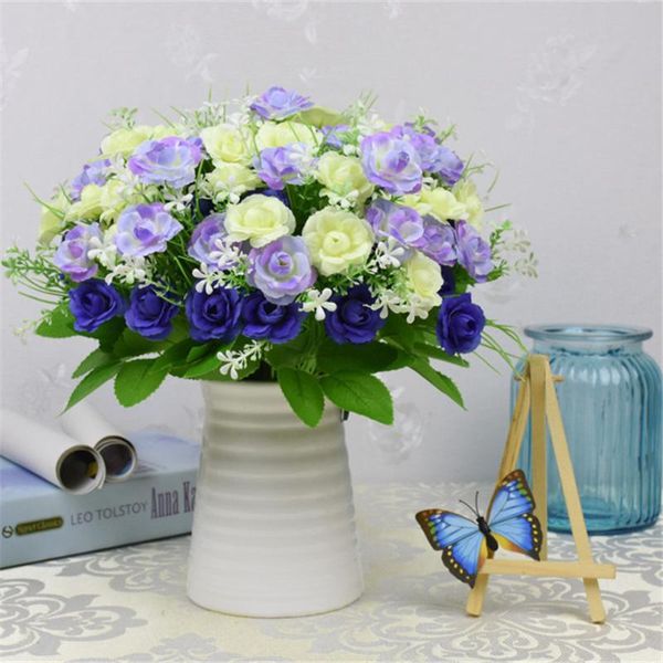 

decorative flowers & wreaths 32cm rose pink silk peony artificial bouquet 15 big head and 8 bud fake for home wedding decoration indoor