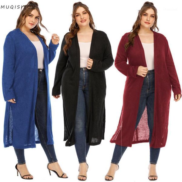 

women's jackets solid color casual women sweater coat 2021 v-neck versatile long sleeve button less cardigan medium length, Black;brown