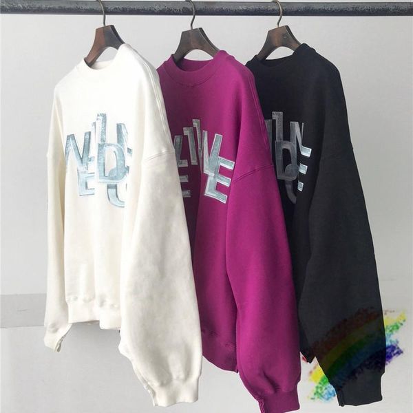 

men's hoodies sweatshirts heavy fabric we11done damage men women streetwear oversize hoodie welldone pullover, Black