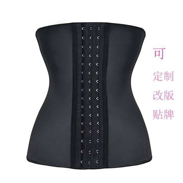 

court smooth latex corset 9 steel belt, Black;white