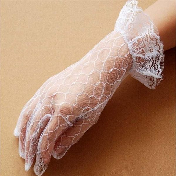 

bridal gloves short bride wedding beige design lace accesorios para boda, White