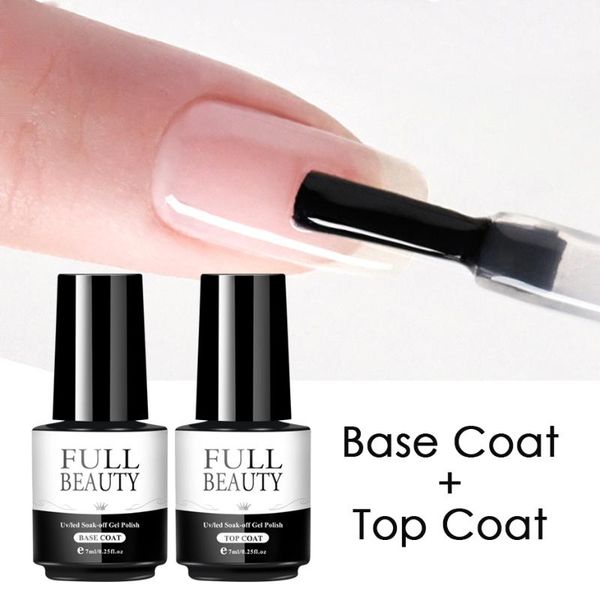 

nail polish 7ml base and coat for nails gel transparent fingernail varnish semi-permanent lacquer art primer tools be1571-2
